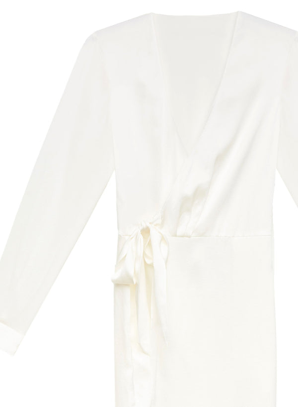 Ivory - Washable Silk Wrap Robe | Fleur du Mal - DEMO
