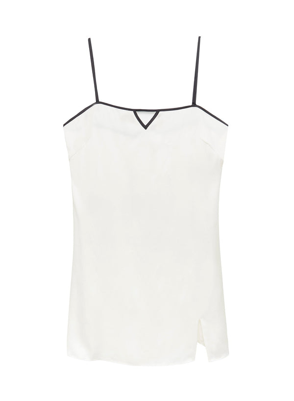 Ivory/black - Washable Silk Slip | Fleur du Mal - DEMO