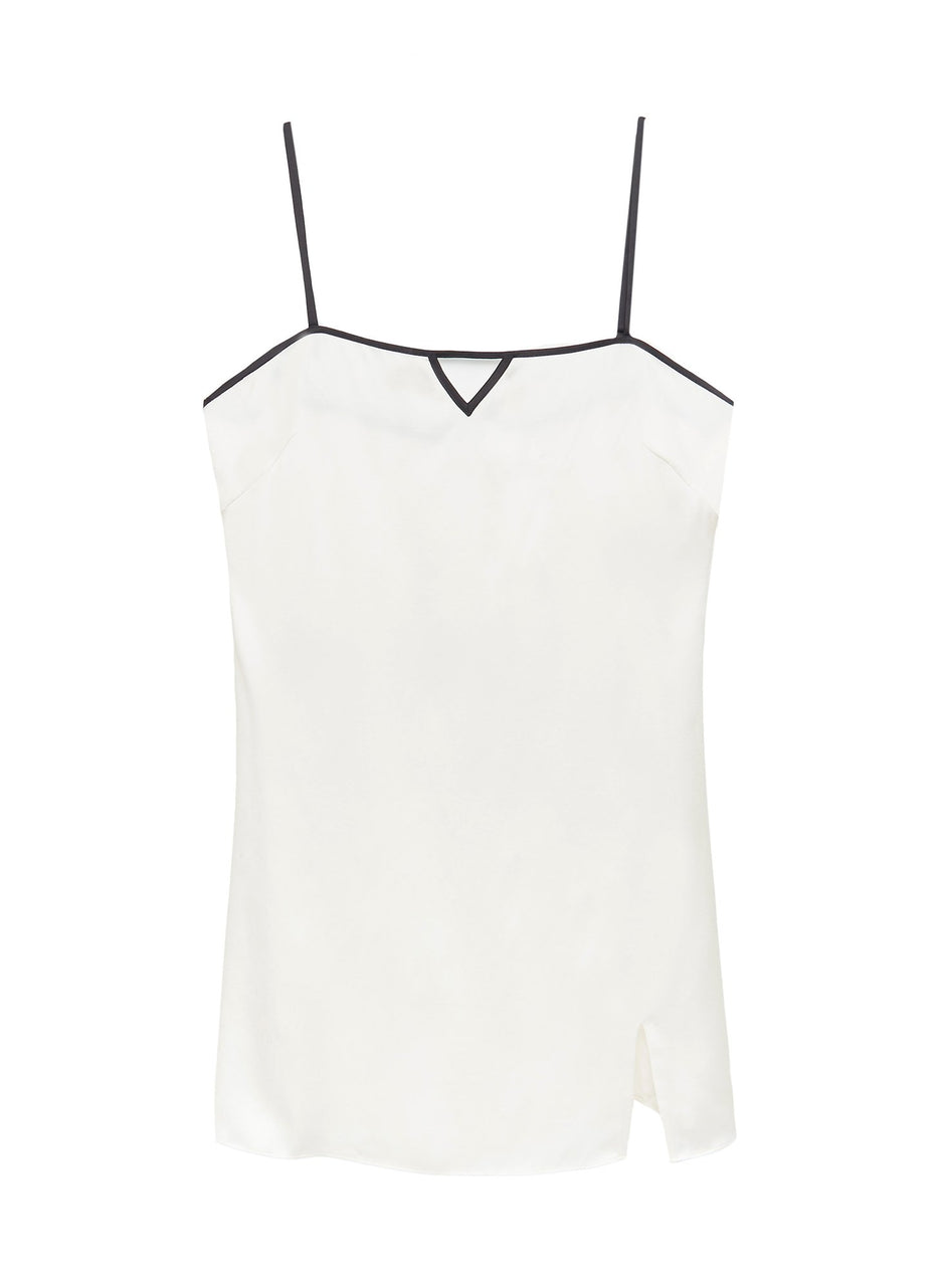 Ivory/black - Washable Silk Slip | Fleur du Mal - DEMO