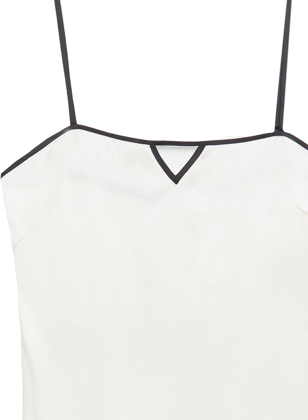 Ivory/black - Washable Silk Slip | Fleur du Mal - DEMO