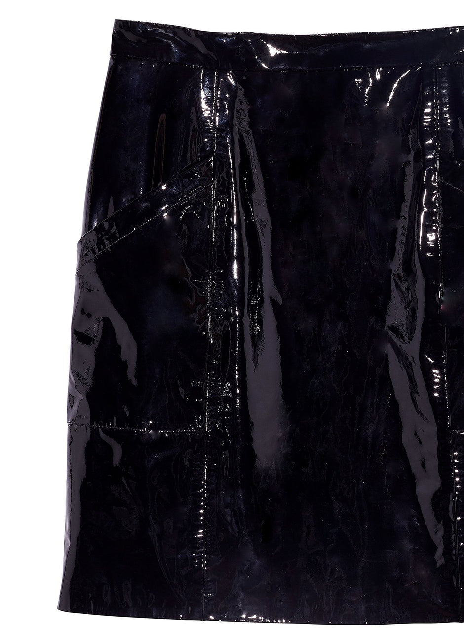 Black - PVC Mini Skirt | Fleur du Mal - DEMO