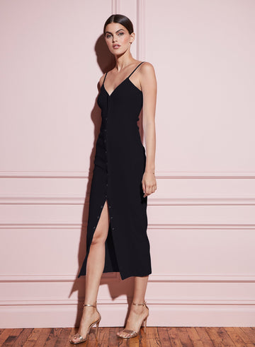Black - Front Snap Dress | Fleur du Mal - DEMO