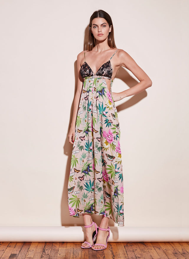 Papillon-nude - Cutout Layered Lace Maxi Dress | Fleur du Mal - DEMO