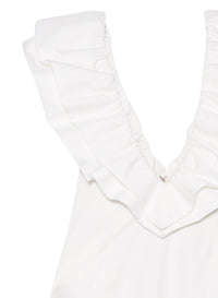 Deep V Ruffle Dress