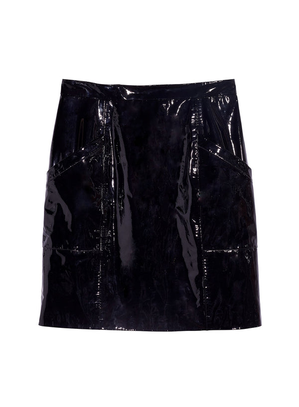 Black - PVC Mini Skirt | Fleur du Mal - DEMO
