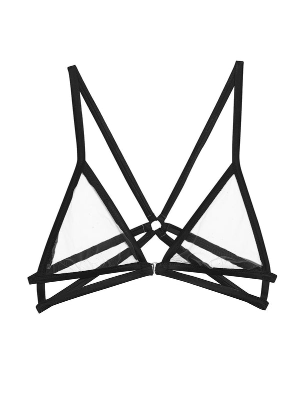 Black - Strappy Bondage Bra | Fleur du Mal - DEMO