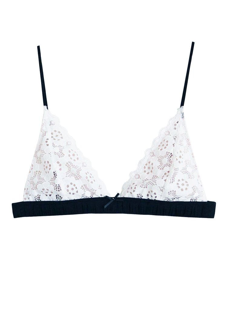 White - Crochet Lace Triangle Bra | Fleur du Mal - DEMO